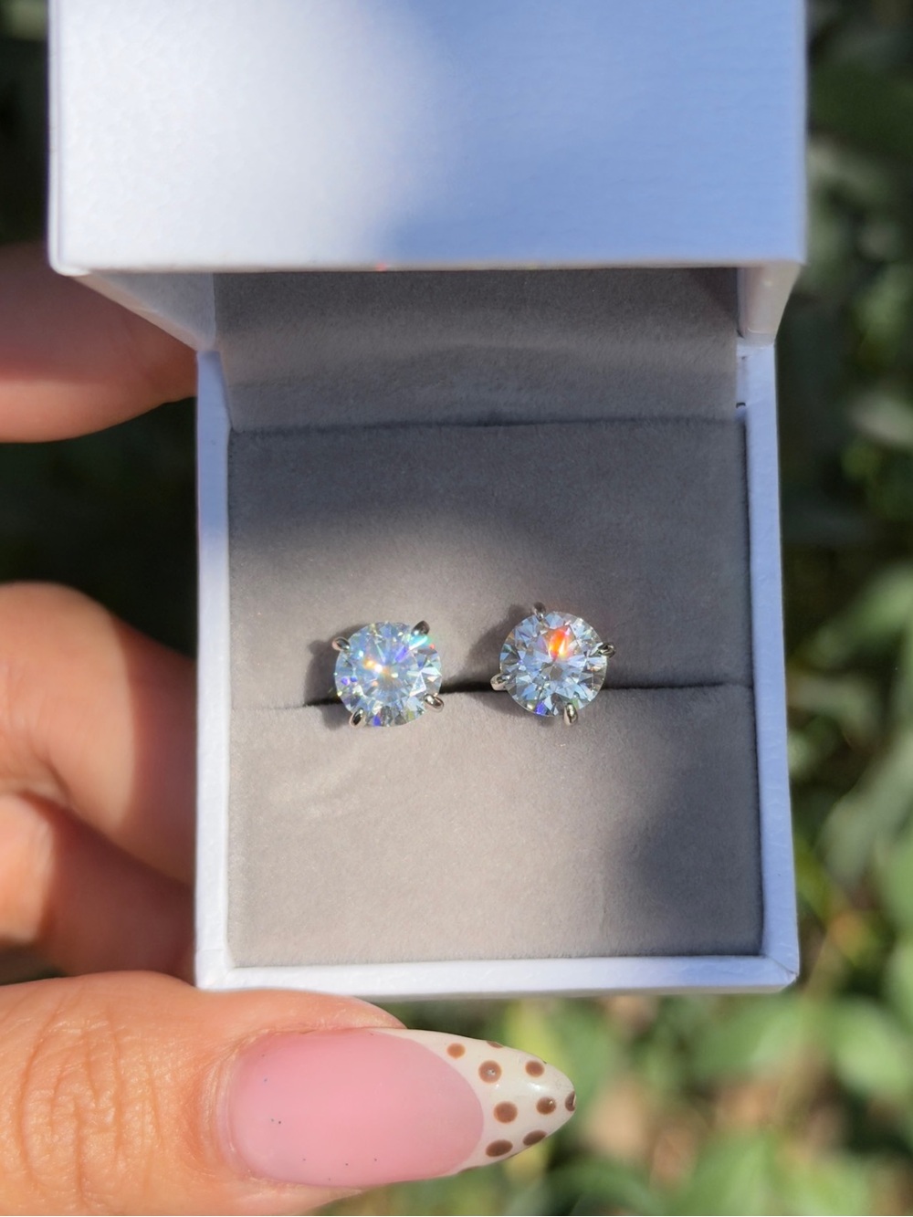 4cttw real certified Moissanite vvs1 color D martini stud earrings